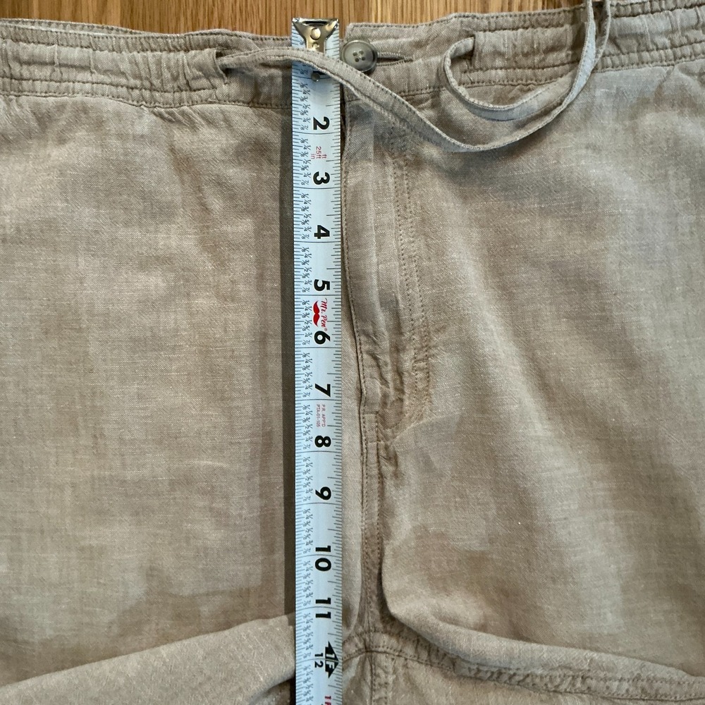 Broletto Linen Shorts Men's XL Beige Drawstring Zip Fly Summer Casual - Picture 7 of 8